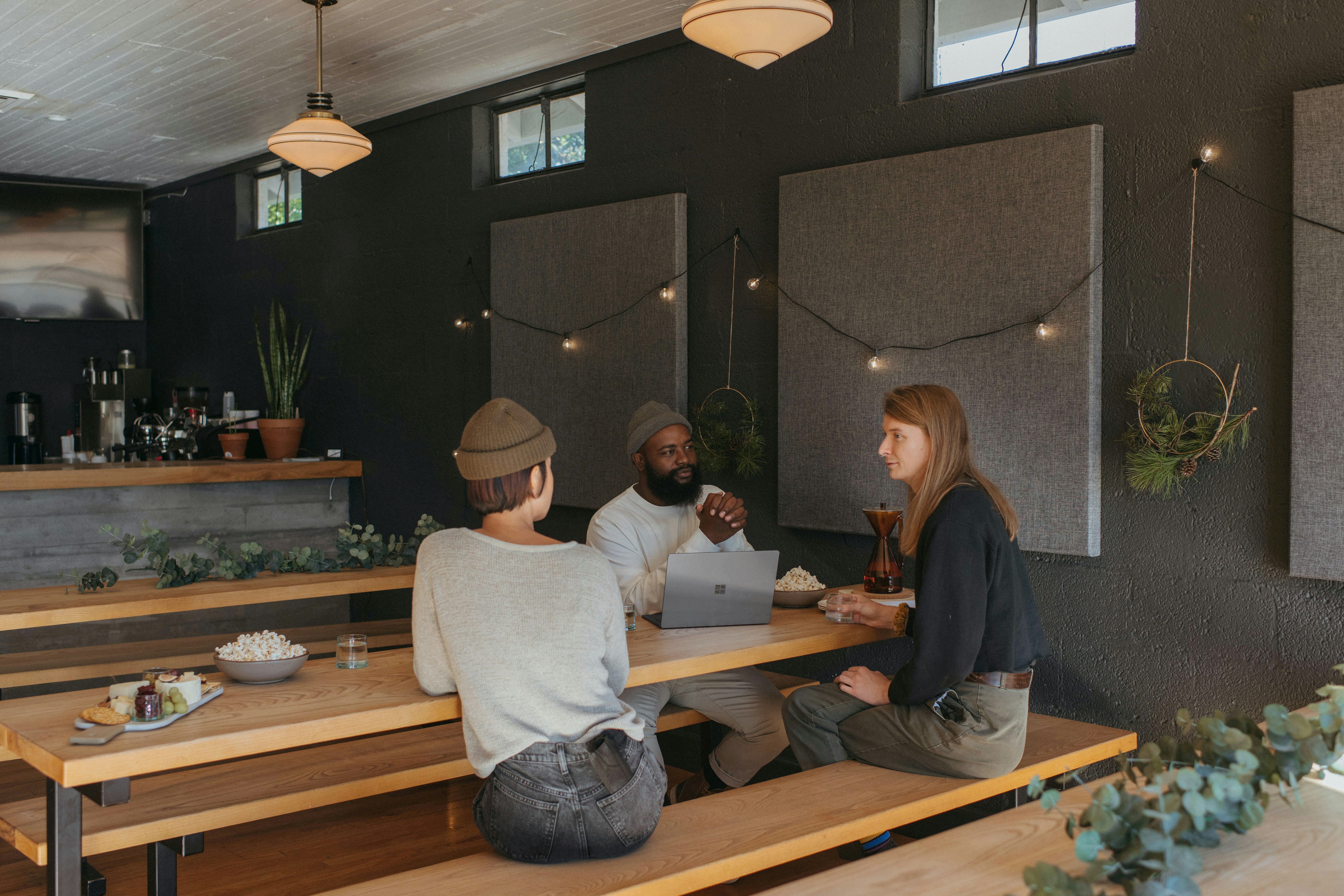 A small team working together